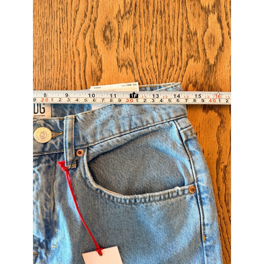 BDG Puddle Super‎ High Waist Wide Leg Patchwork Heart Jeans NWT 28 - Picture 7 of 10